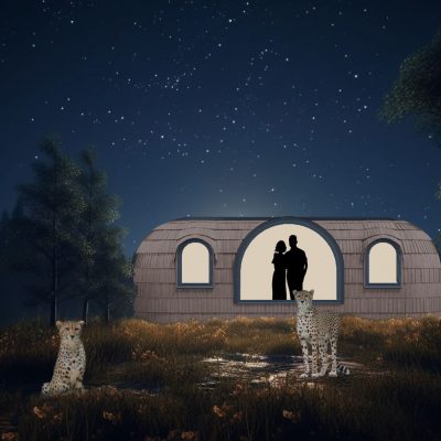 Les Nuits Safari Peaugres : séjournez dans nos huttes guépards tout confort et réveillez vous face à face avec des guépards